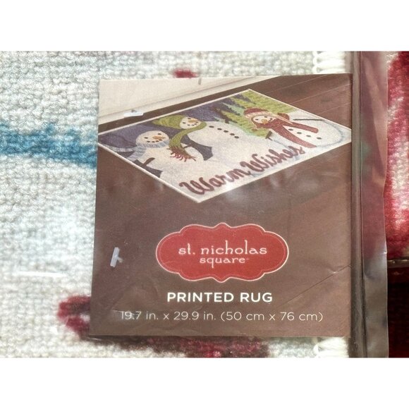 St. Nicholas Square Snowman Warm Wishes "Snowman Scenic" Christmas Rug - Picture 6 of 8